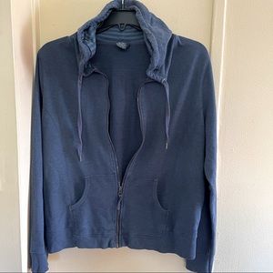 Faded Glory dark blue zip up women hoodie